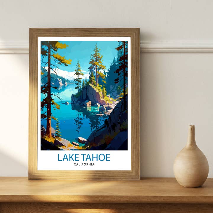 InkNPrintz – wholesale Art print – Lake Tahoe California Travel Poster Lake Tahoe3