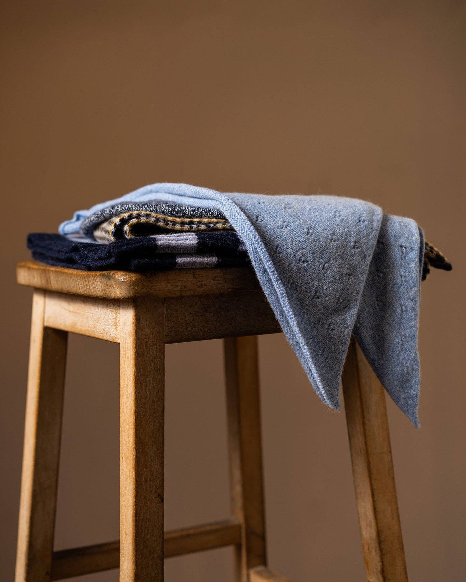 ROVE Knitwear - Wholesale Scarf - Women's - Pointelle Neckerchief | Cornflower1