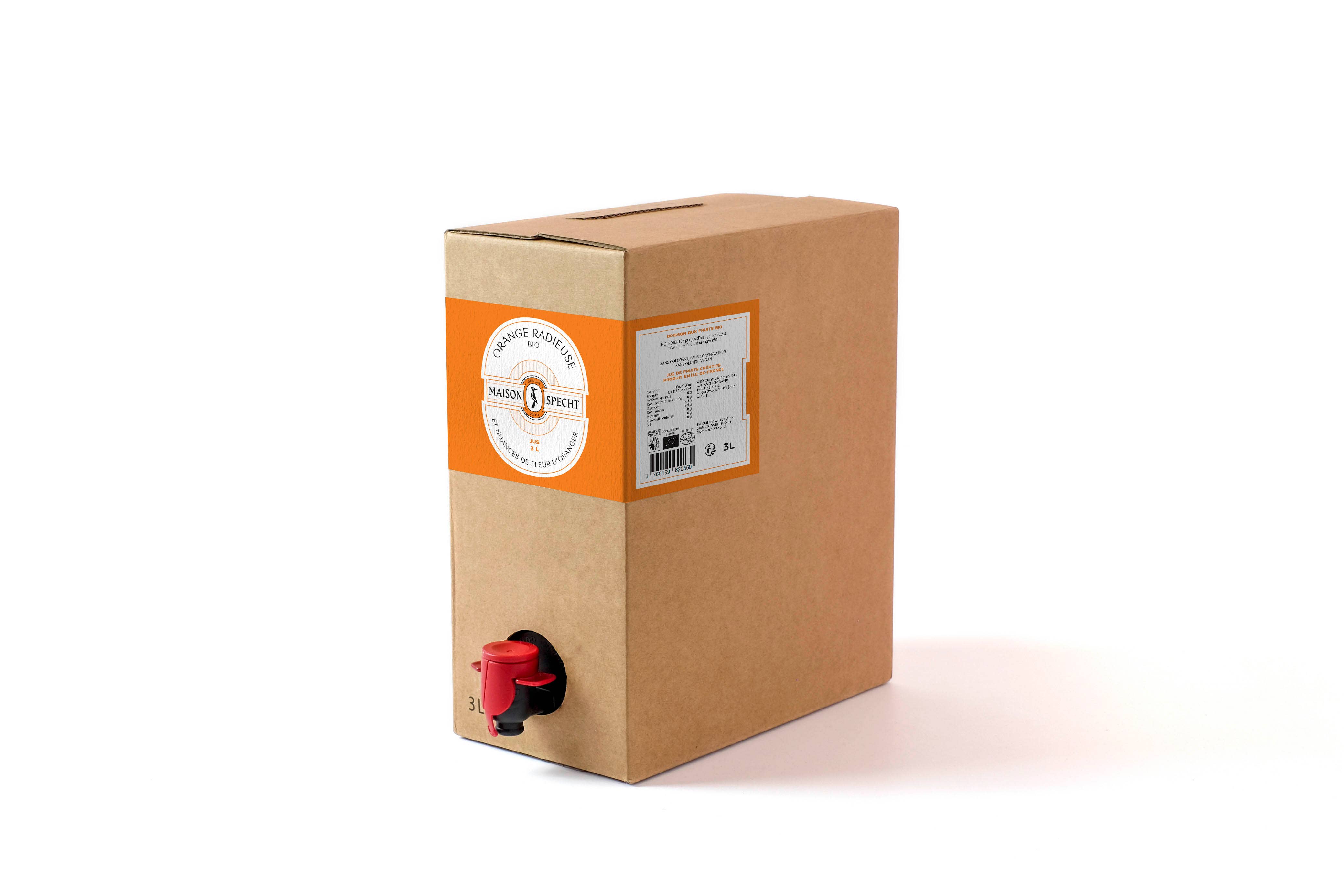 Maison Specht - Wholesale Fruit Juice - Bag-In-Box 3 Liters - Radiant Orange and Orange Blossom1