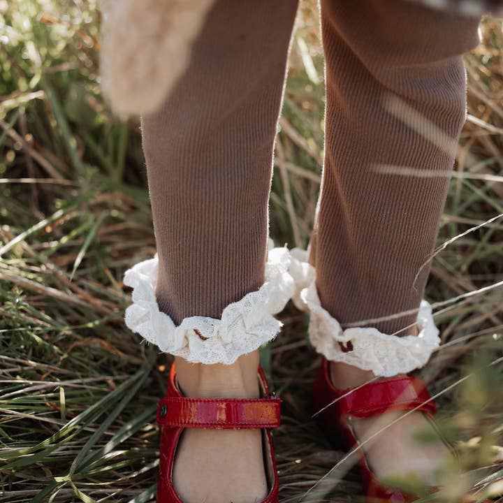 Annie & Charles® lined winter leggings with ruffles for wholesale by Annie & Charles