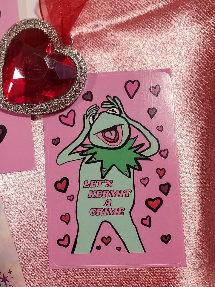 Let's Kermit a Crime sticker for wholesale by Lapis Lily Market