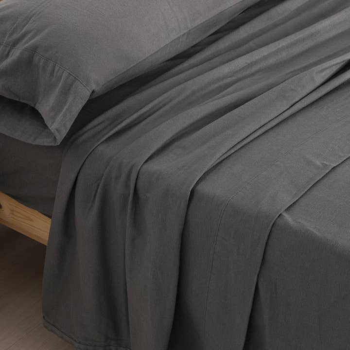SG HOGAR – wholesale Sheet set – 100% Cotton Anthracite Flannel Bedding Set