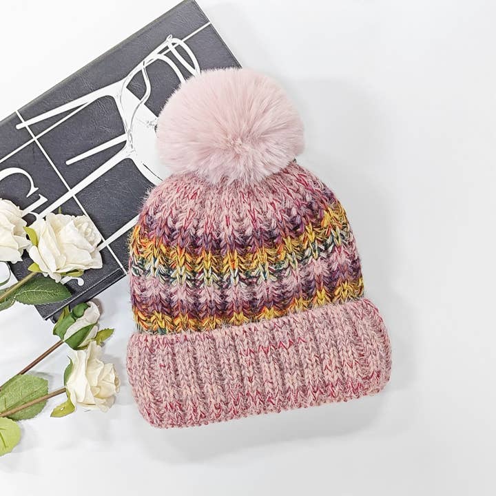 Stipe Pompom Hats 4 Asst for wholesale by Passion Accessories Ltd