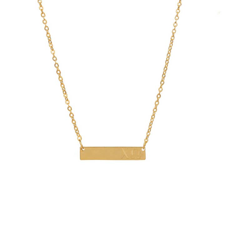 Chi Omega Sorority Bar halskæde for engroshandel hos Shawn Paul