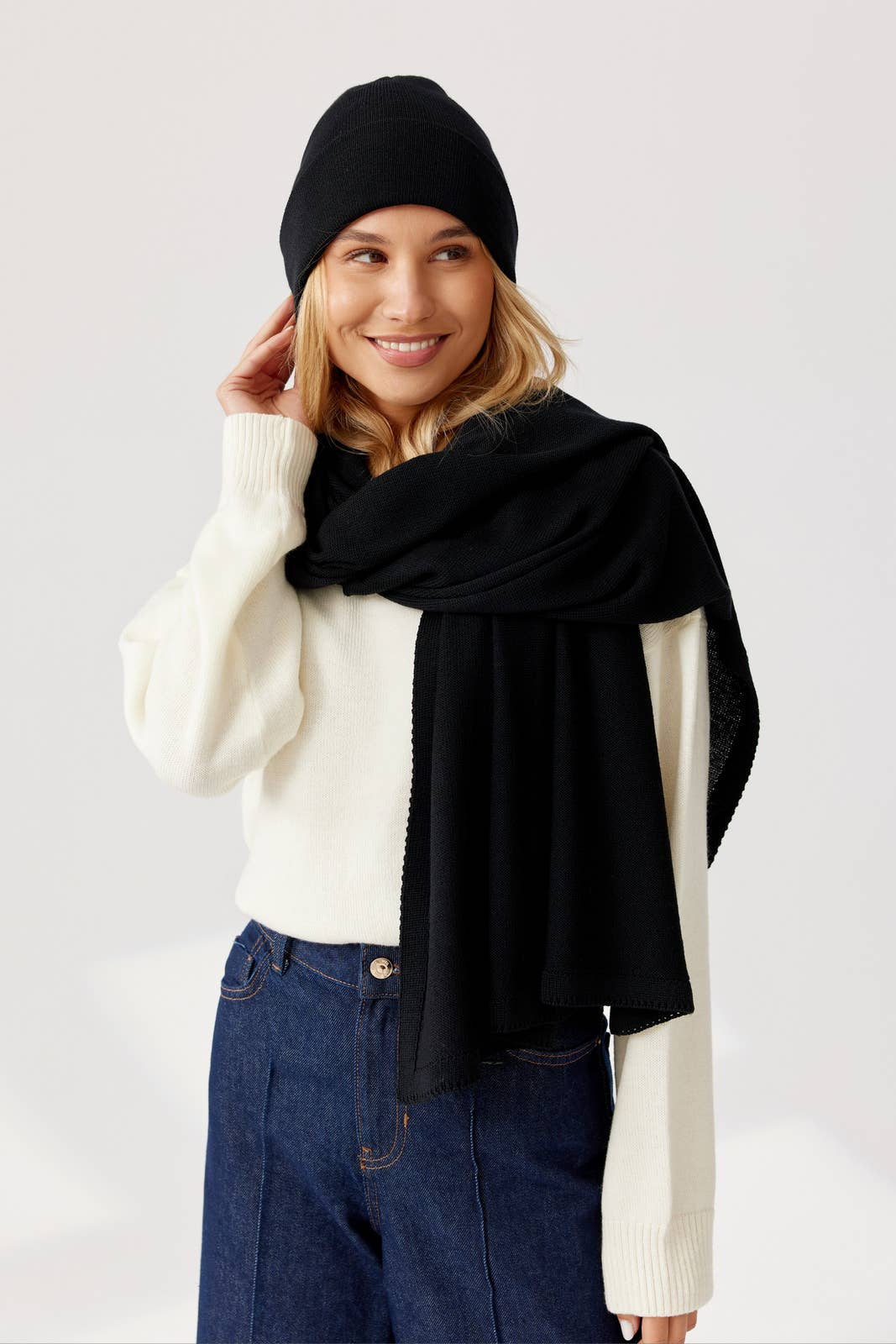 Ander - Wholesale Scarf - Women's - Scarf Penelope 100% merino wool 170x60cm- 4 colors!0