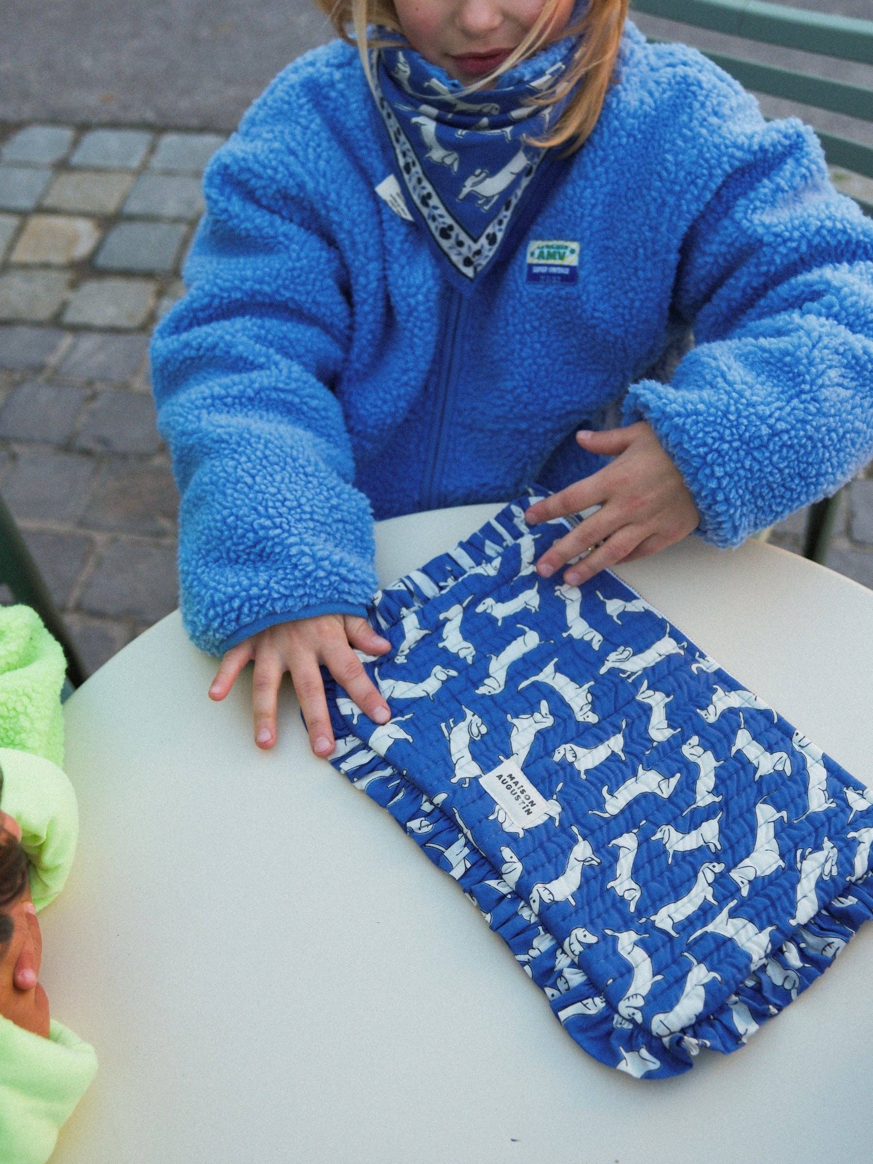 Maison Augustin - Wholesale Pouch - Women's - Large blue dachshund pouch0