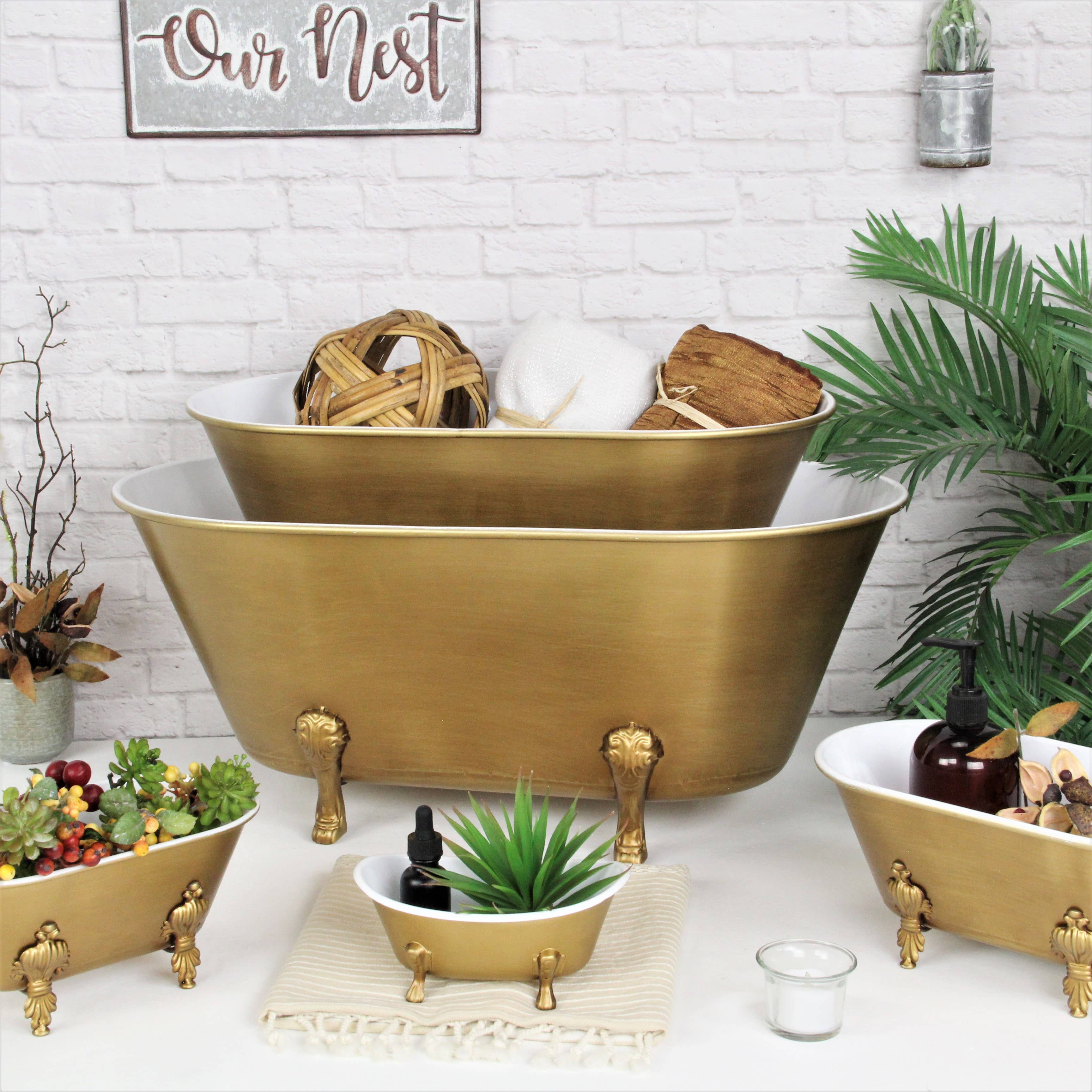 Cheungs Home Decor - Wholesale Bath Caddy - Lavande Metal Fleur-de-Lis Tub Decor - Gold13