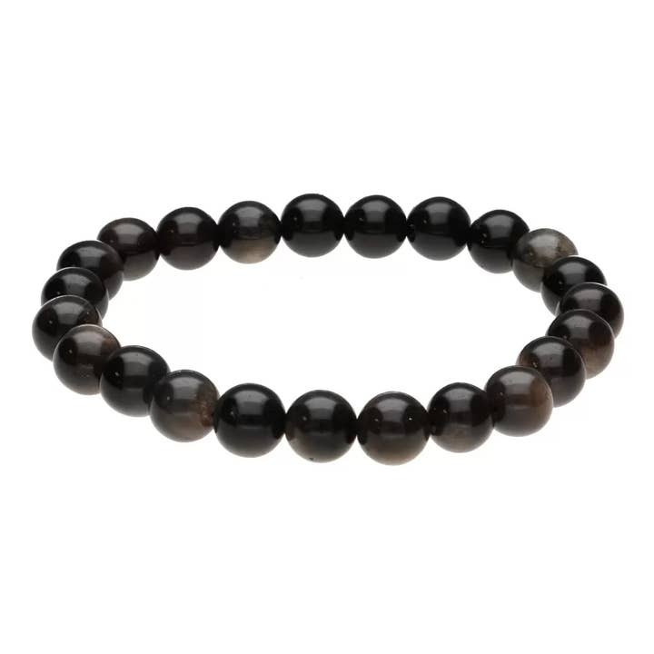 Silver Obsidian Bracelet 6mm for wholesale by Vives de la Cortada S.L