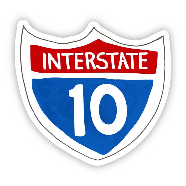 Pegatina Freeway 10 para venta al por mayor de Mostly Cloudy Paper Co.