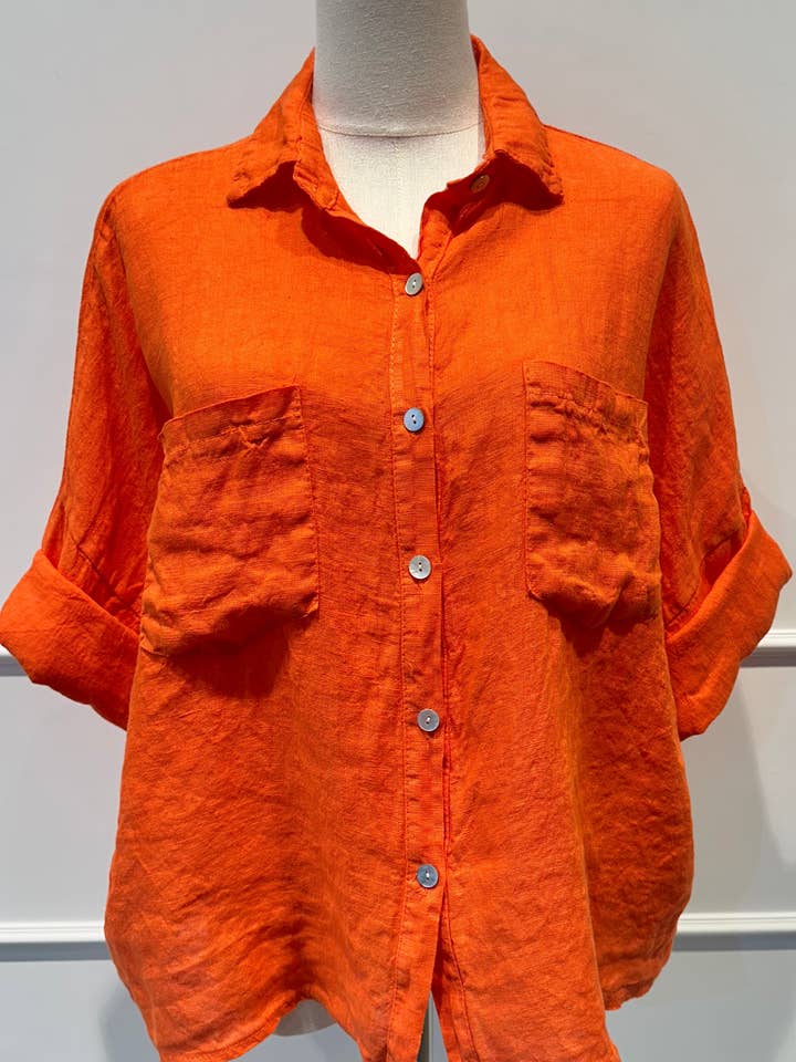 AMARIA - Wholesale Buttoned-down shirt – Women's - Loose shirt - 100% linen - 2163710