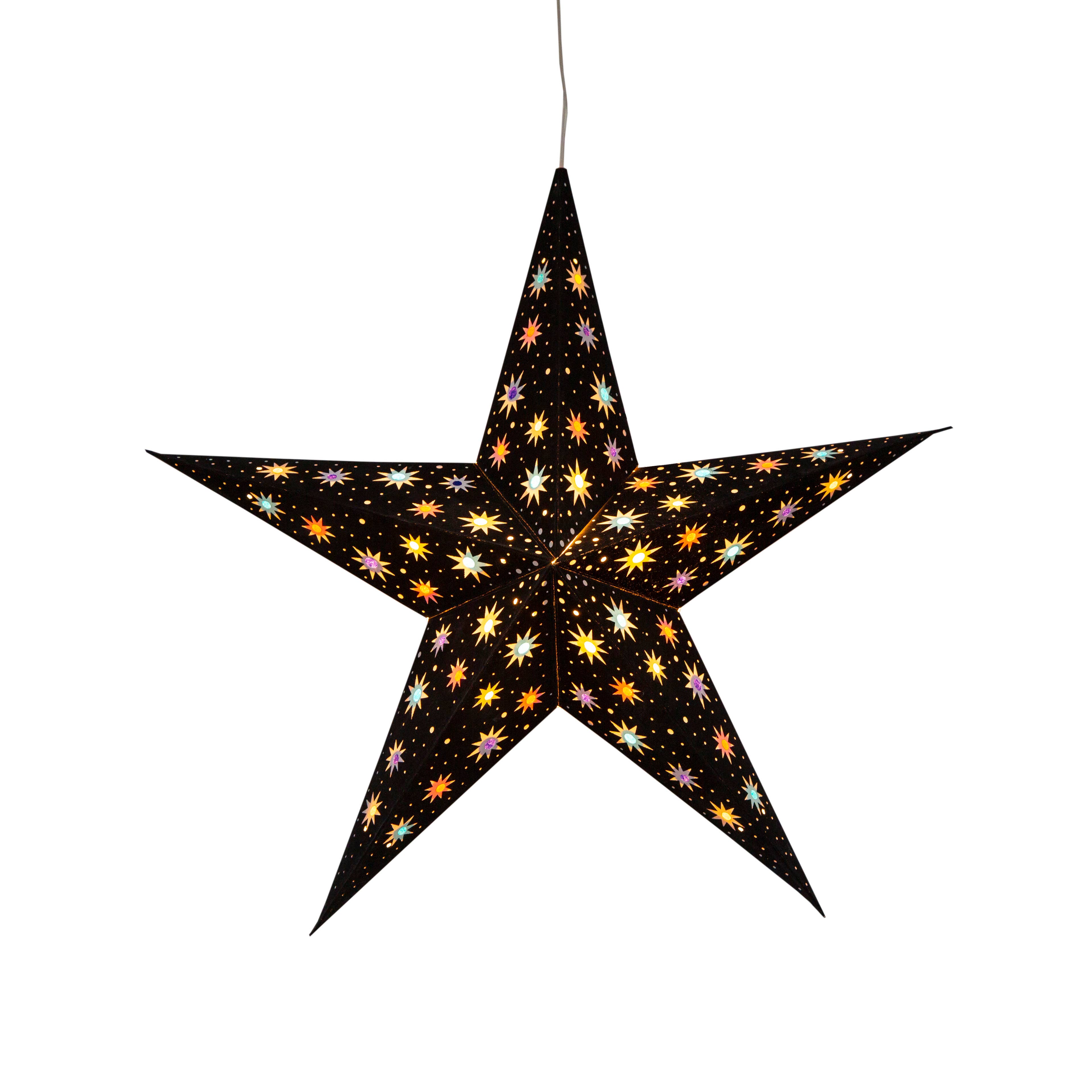 Artschatz LLC - Wholesale Paper Lantern/Lamp - Starry Night 5 Point 15" Paper Star Lantern Light6