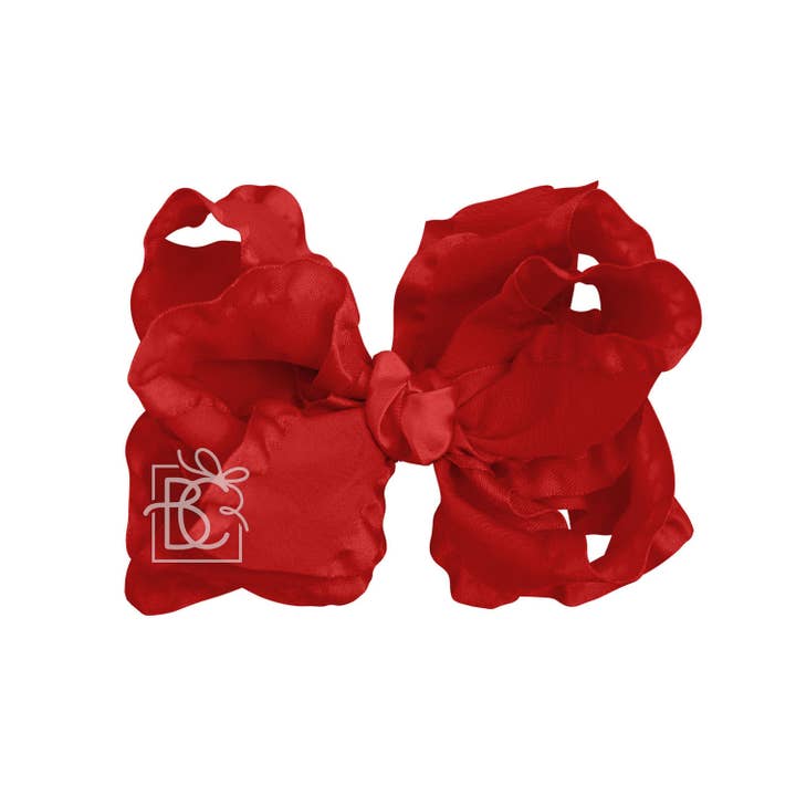 Beyond Creations, LLC - Wholesale Hair Bow - Kids - DOUBLE RUFFLE BOW ON CLIP64