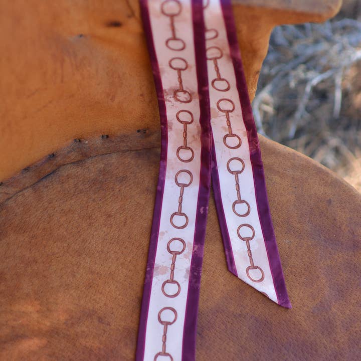 Tirzah Lane Art - Wholesale Scarf - Women's - Show Day Dee Ring Snaffle Bit Silk Western Cowgirl Twilly Scarf - Unique Christmas Gift2