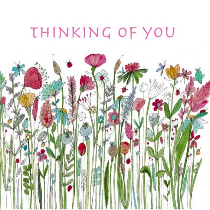 Thinking of You Wild Garden Greeting card for wholesale by Elle Bee Art Studio