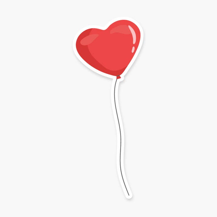 Heart shaped balloon 3.25 x 1.2 in - Valentine's Day Sticker for wholesale by Footnotes