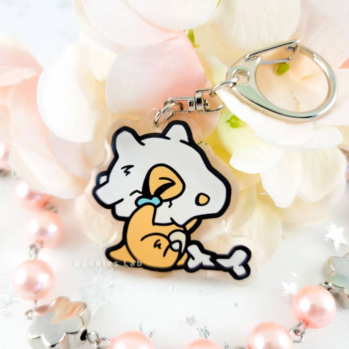 Cubone Epoxy Acrylic Keychain Charm for wholesale by Bonnies Lab