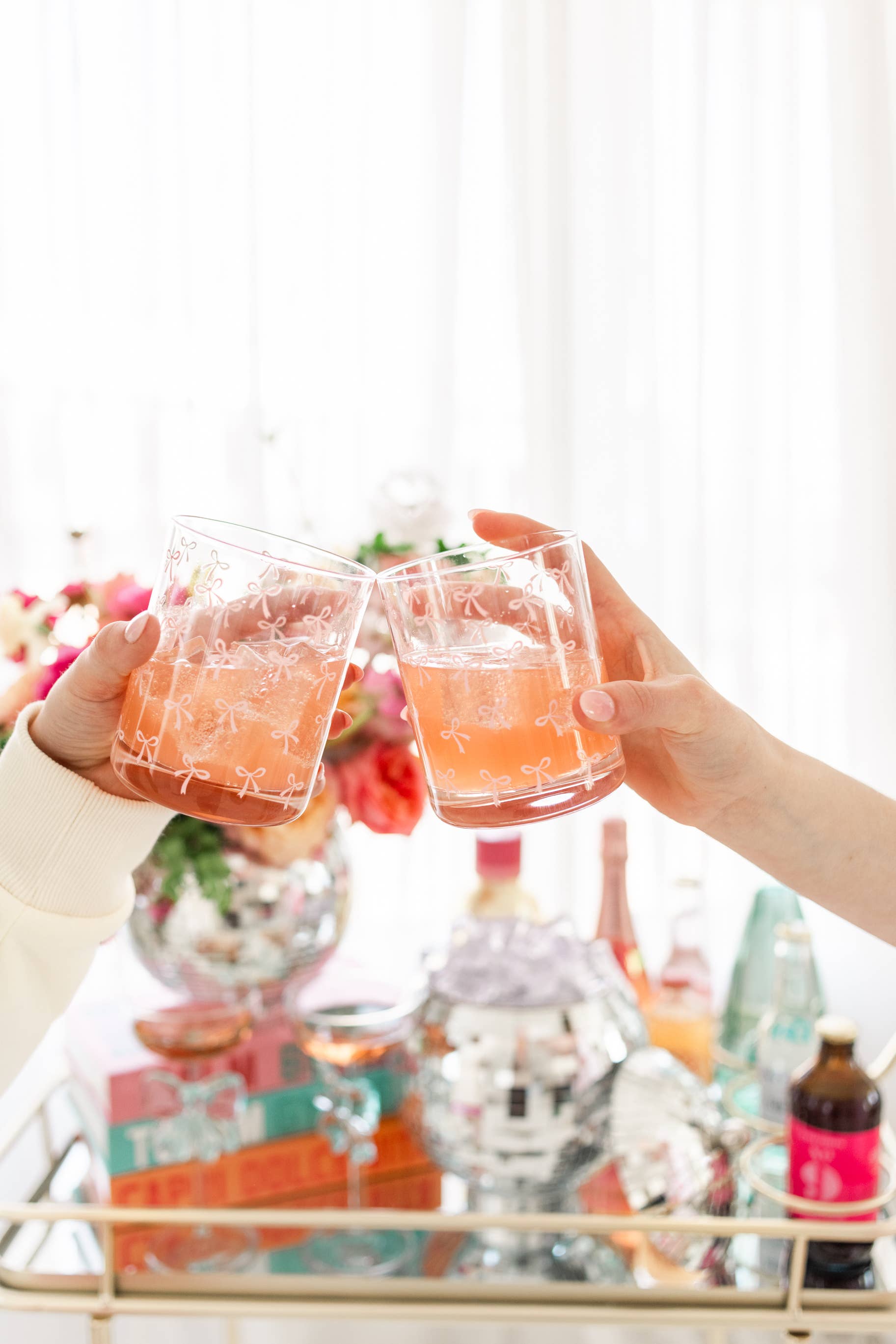 Rock Paper Scissors – wholesale Cocktail-/likörglas – Pink Bows Cocktailglas3