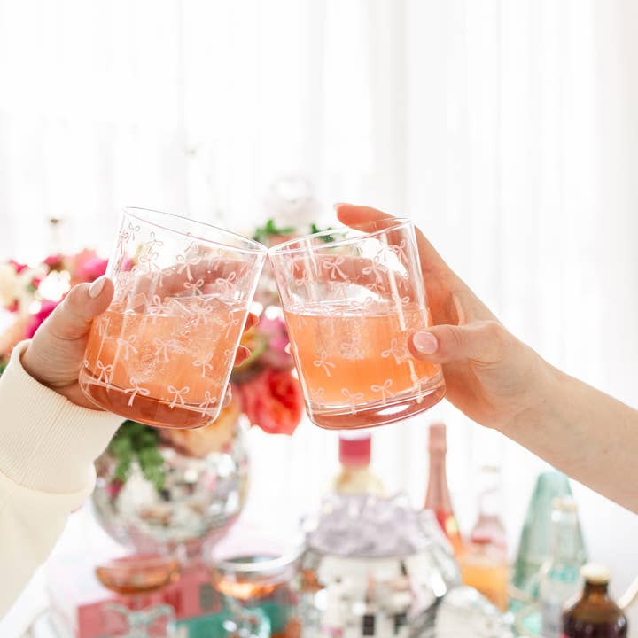 Rock Paper Scissors - Wholesale Cocktail/Liquor Glass - Pink Bows Cocktail Glass3