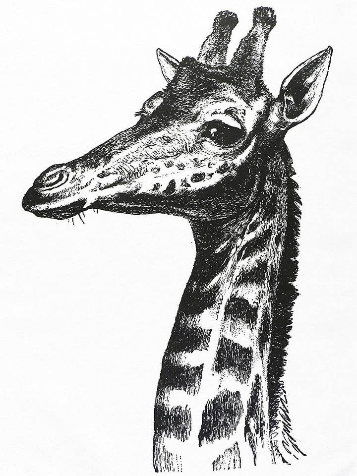 Grand torchon en coton tête de girafe de style rétro pour la vente par Half a Donkey