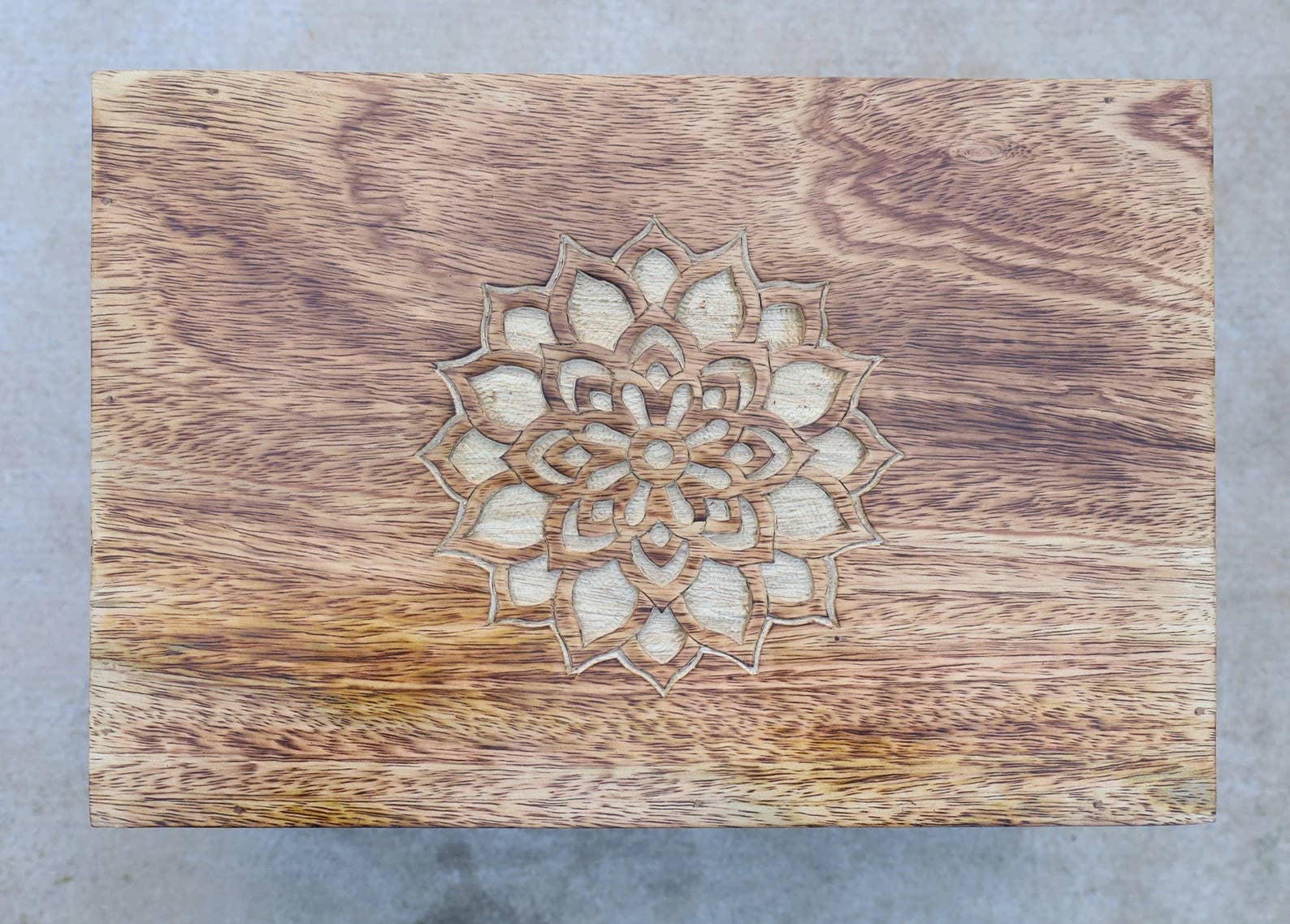 Lungta Imports - Wholesale Decorative box - Large Premium Hand Carved Lotus Wooden Urn Box, Keepsake Box9