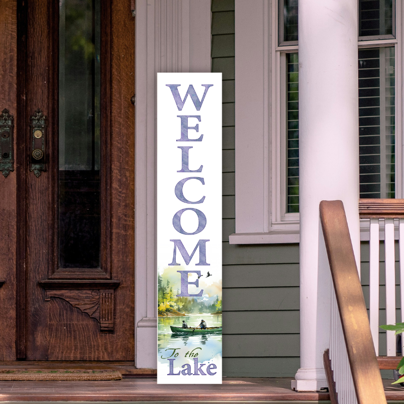 Works of Heart - Wholesale Outdoor Sign - Welcome to the Lake Canoe Porch Board1