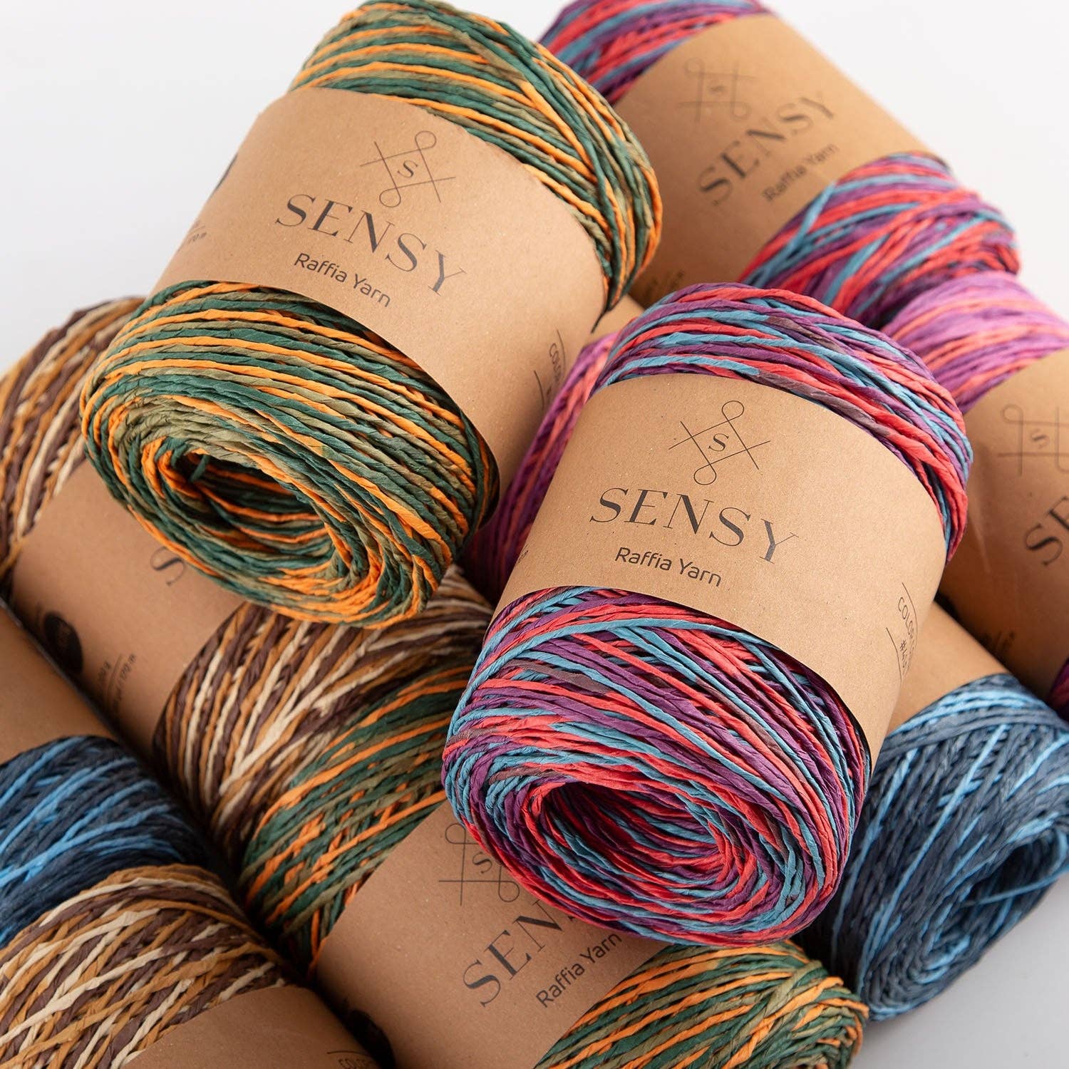 Sensy - Vendita all'ingrosso Lana - Sensy Premium filo di rafia multicolore 185 yard in carta 100%10