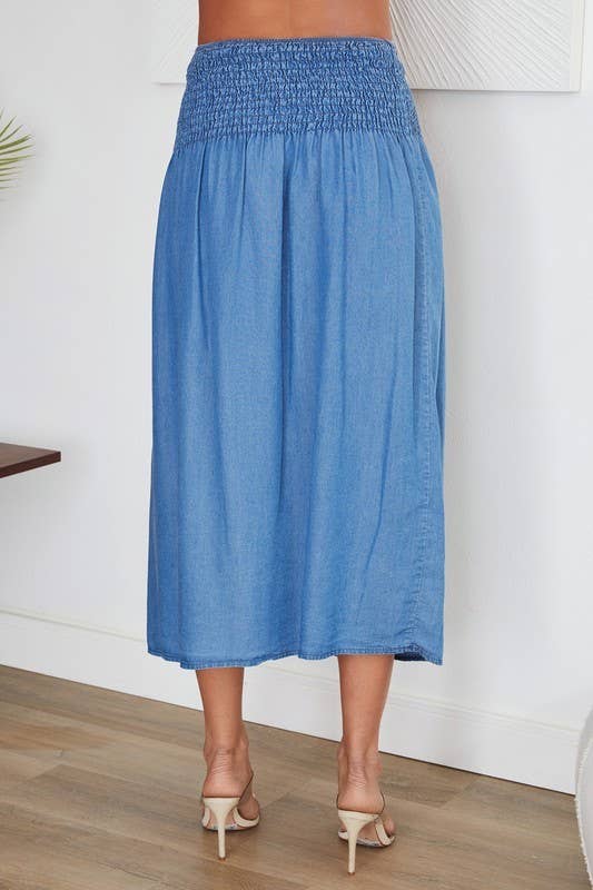 VENTI6 – wholesale Kjol - Dam – RÖKIG MIDIKJOL MED MIDJA (68884)6