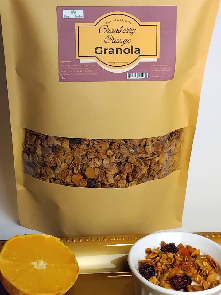 Granola aux canneberges et à l'orange pour la vente par Forev'Herbs
