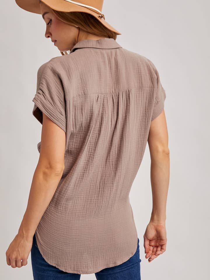 Bluivy – Camisa com botões no colarinho – Mulher por atacado – CAMISA ESSENCIAL BOTÃO UP ALGODÃO56