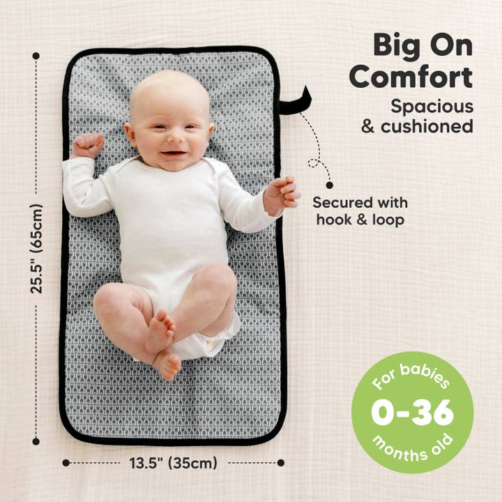Black Geo Swift Portable Changing Pad for Baby, Diaper Changing Mat for wholesale on Faire