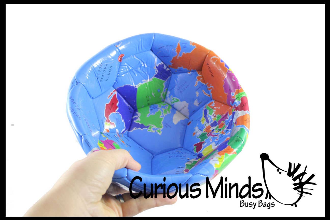 Curious Minds Toys - Vente Ballon de sport – enfant - 1 ballon de soccer Earth Globe - Ballon de sport de 8 pouces - Athlétisme en plein air3