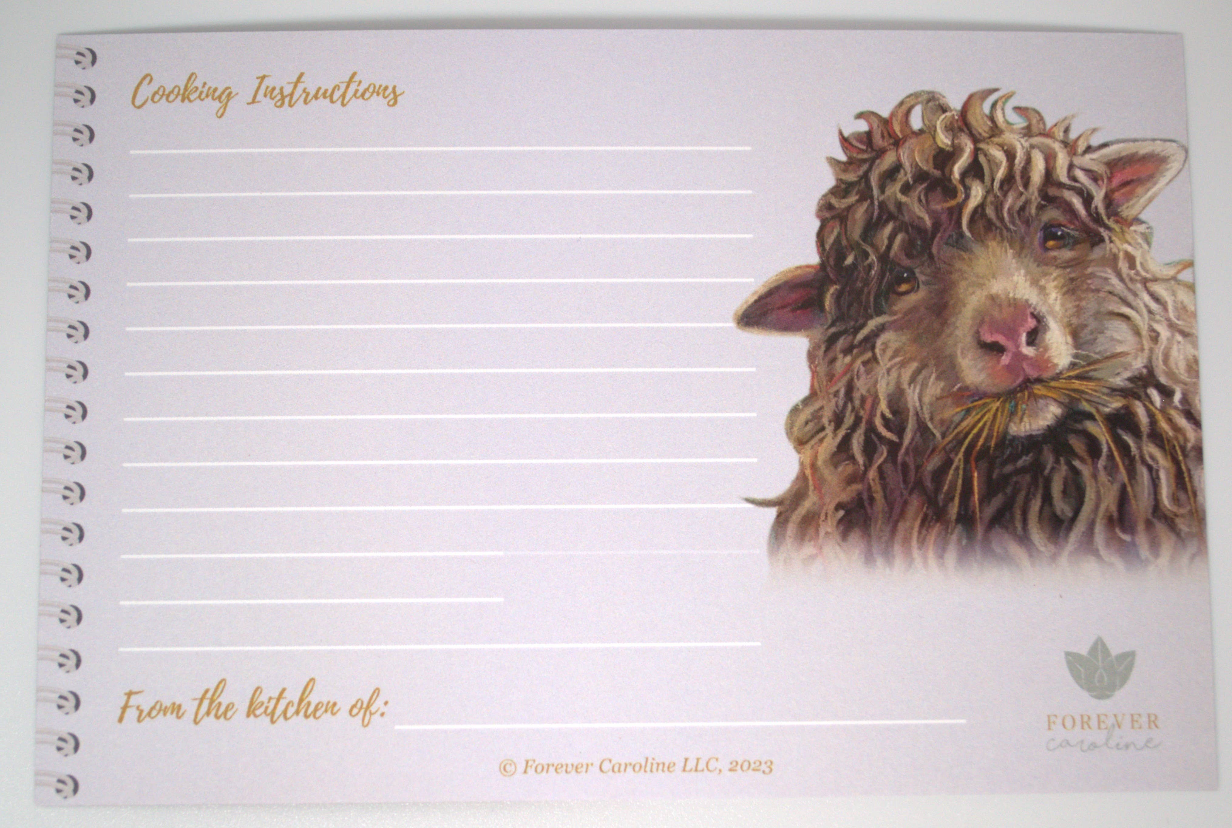 Forever Caroline LLC - Wholesale Recipe Card - Recipe Cards Gift Set w/ Fluffy Sheep Artwork | 8 Cards2