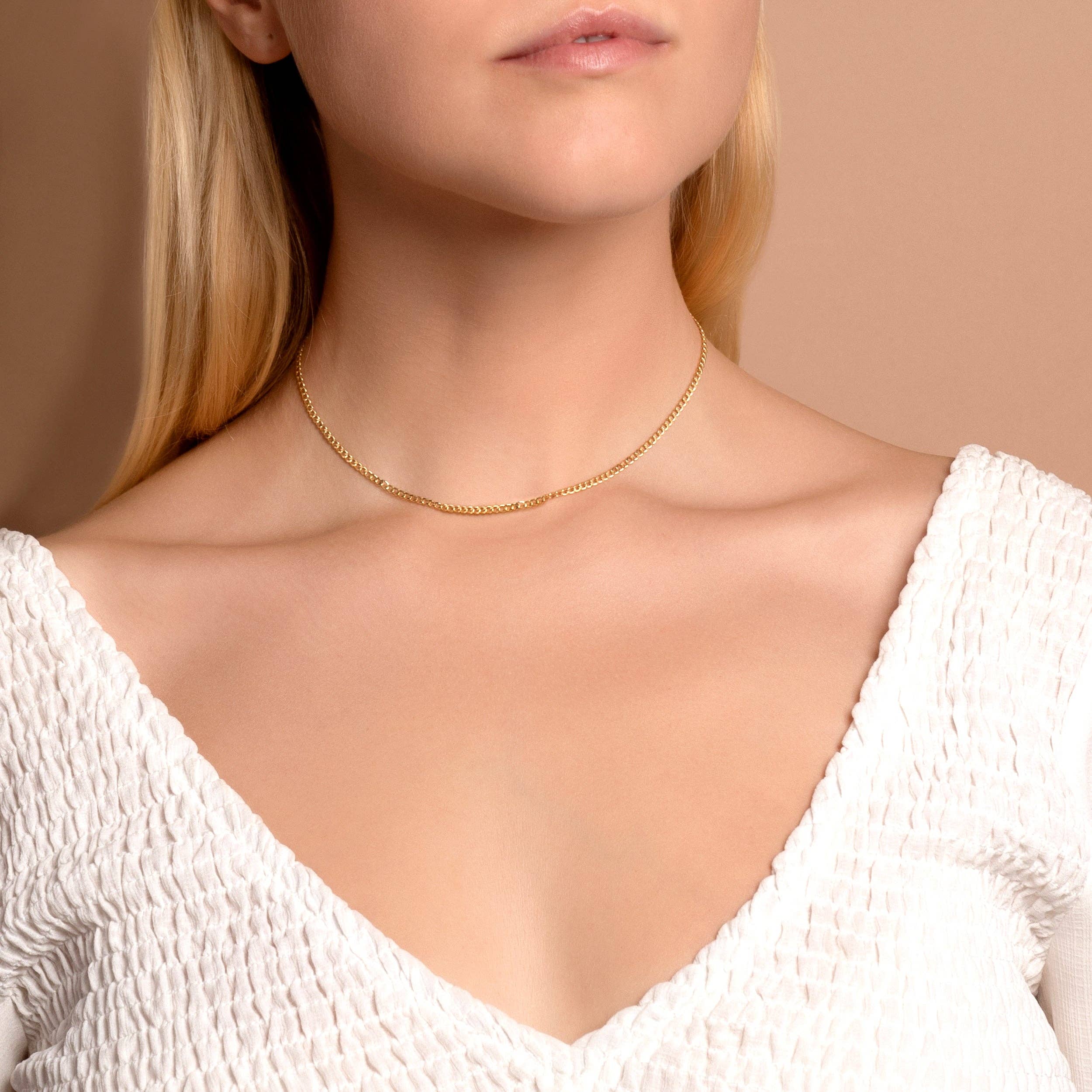 Or Colliers chaîne cubaine/maillon gourmette en or 14 carats en vente sur Faire8