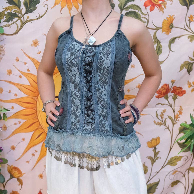 Karma Nepal Crafts - Vendita all'ingrosso Corsetto - Donna - Top in pizzo con corsetto boho6