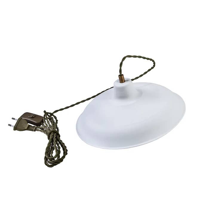 GABRIELLE matt white lamp braided bronze cable for wholesale by REMINISCENCE HOME