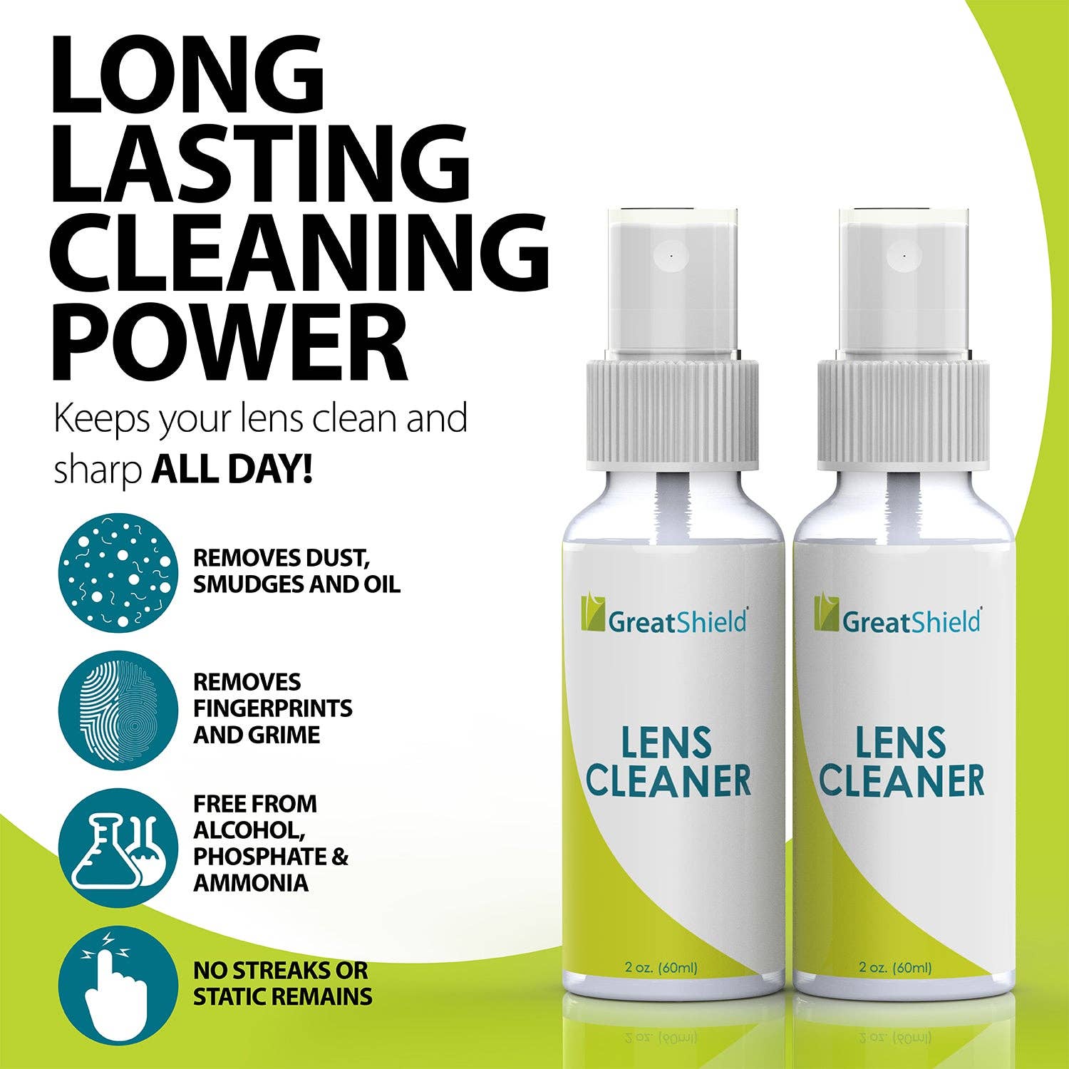 Fosmon - Wholesale Lens Cleaner - GreatShield Lens Cleaner Spray Kit with Microfiber Cloths1