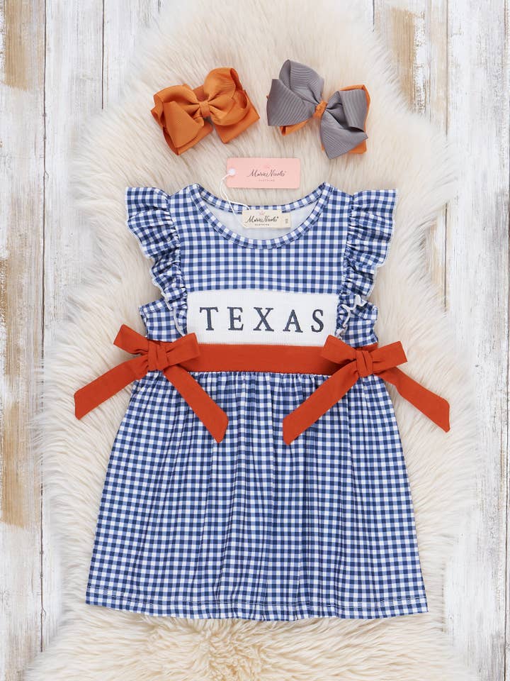 Marie Nicole Clothing - Wholesale Dress - Kids - Texas Smocked Gingham Dress