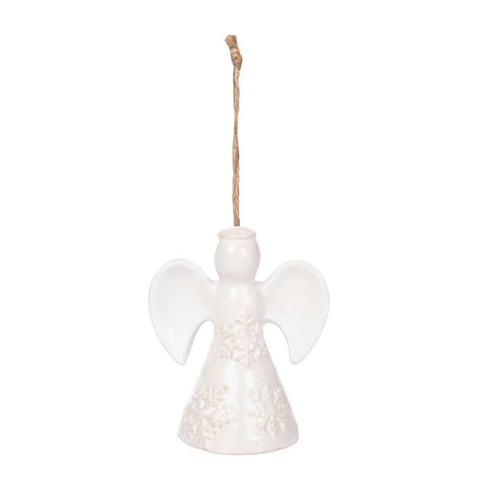 C&F Home - Wholesale Ornament - Christmas Angel Embossed White Ornament