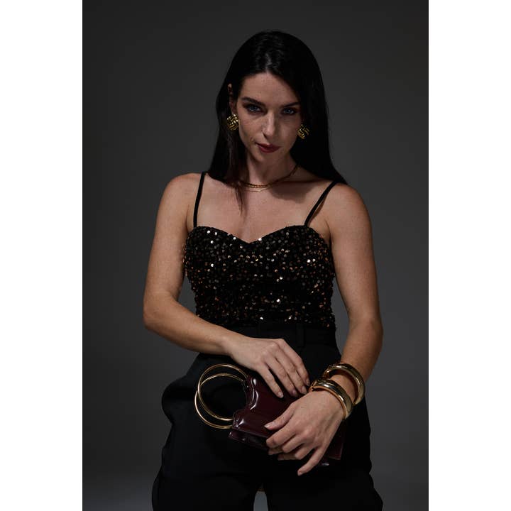 Body in velluto con paillettes - 1592 per la vendita all'ingrosso da parte di LUCCE