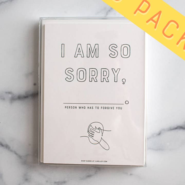 "I Am So Sorry" (8 Pack Stationary Set) for wholesale by I Like Lucy