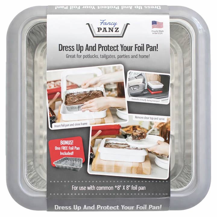 Square Set - 8x8 Pan Frame w/ Lid & Serving Spoon - Platinum for wholesale by Fancy Panz