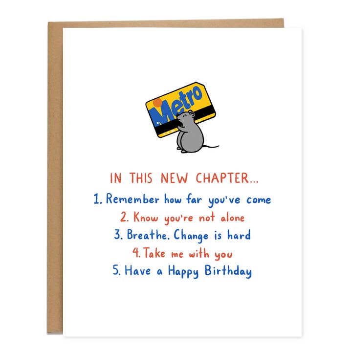 Metro Card New Chapter Birthday Card for wholesale by Tiffbits