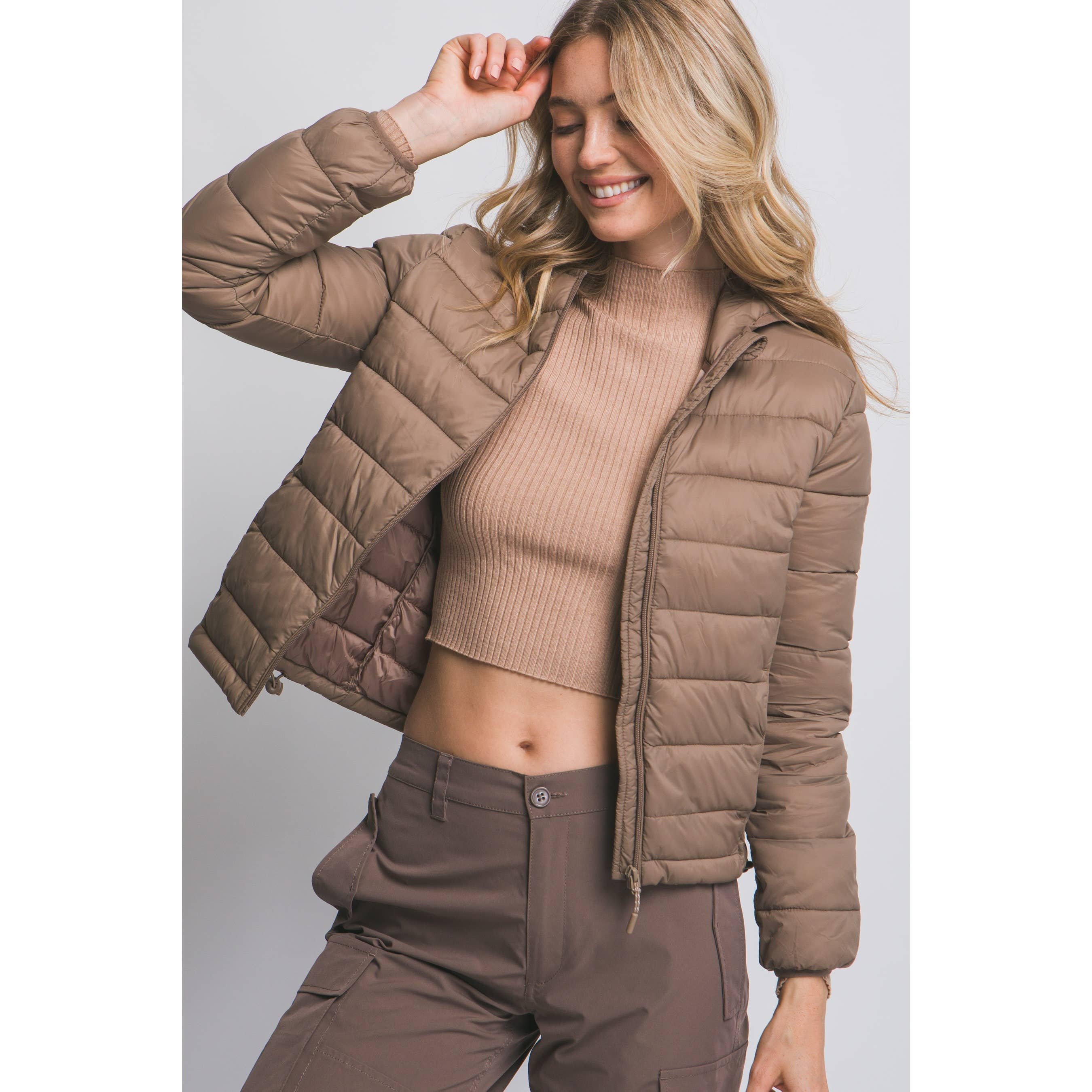 Style Up - Wholesale Puffer Jacket - Women's - Hooded Packable Puffer Jacket with Pouch5