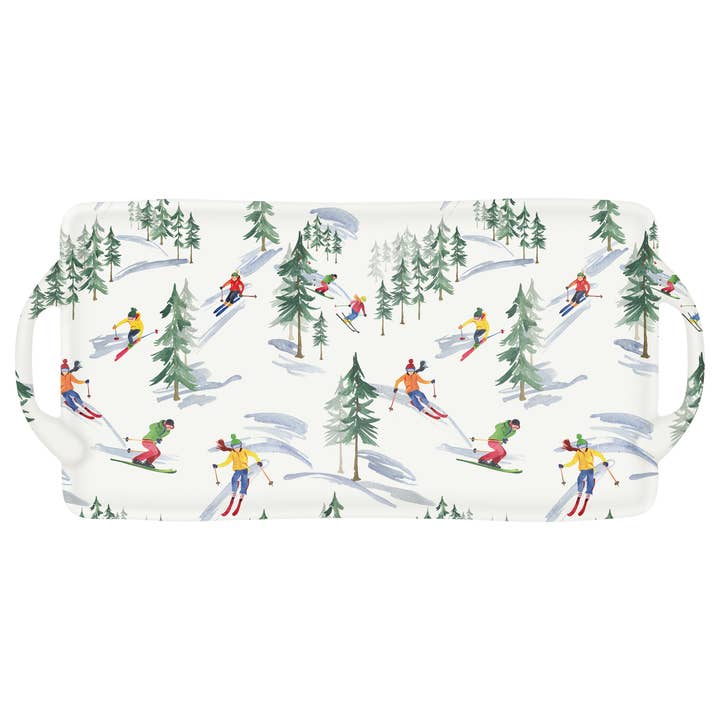 18" Melamine Tray Down The Slope Christmas for wholesale by Boston International