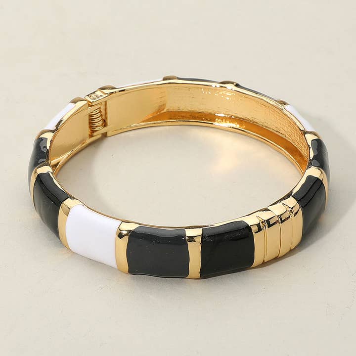 Sensibling Corp. - Wholesale Bangle Bracelet - Enamel Bamboo Hinged Bangle Bracelet
3