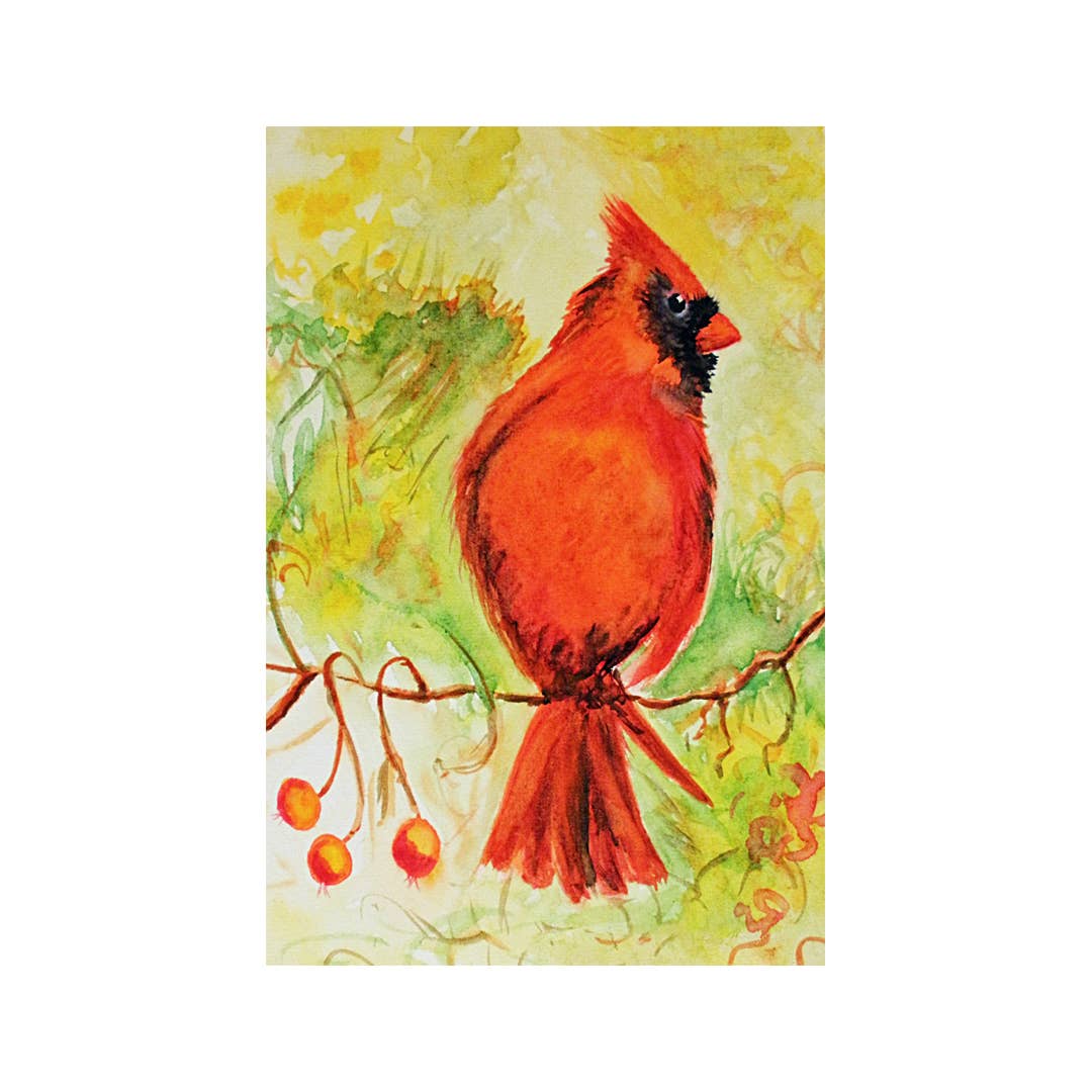 Fine Art For Small Spaces - Wholesale Art Print - Autumn Cardinal Bird Nature Mini Print1