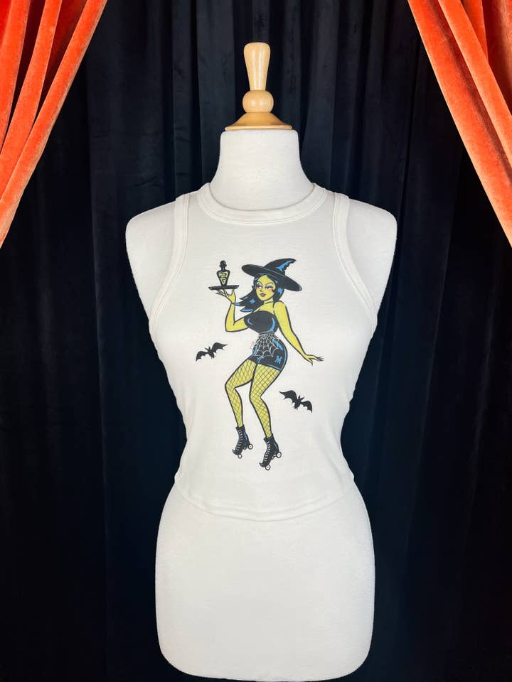 Mischief Made - Wholesale Tank Top - Women's - Roller Hex Top Rib Racer Tank in Natural3