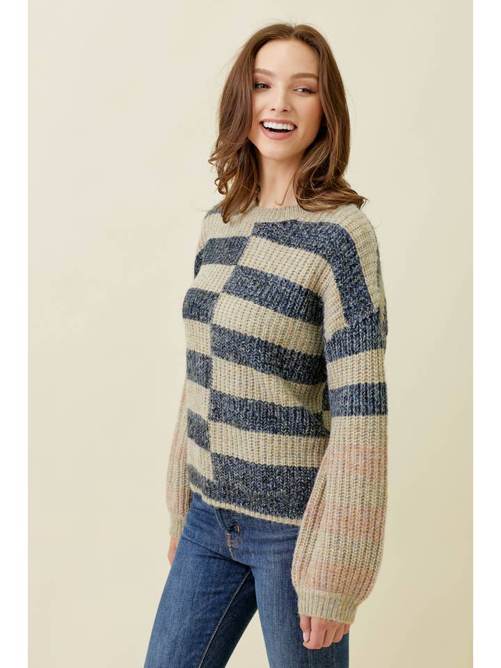 Mystree - Wholesale Knit Sweater - Women's - 57623 Multi Stripe Sweater Top