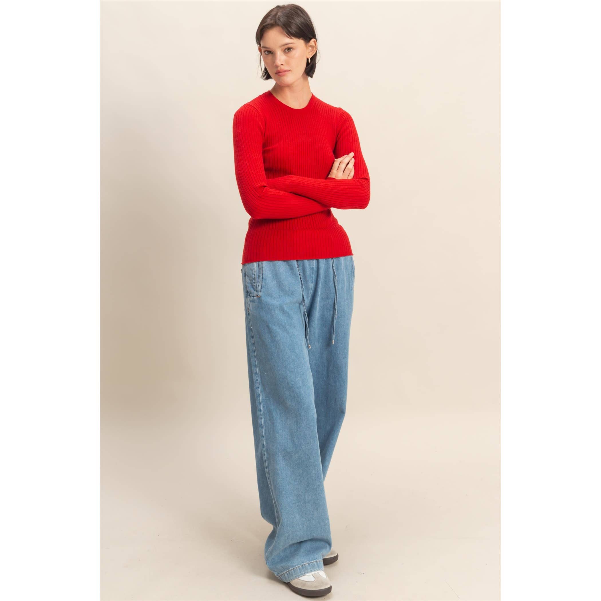 HYFVE - Wholesale Knit Top - Women's - Ribbed Long Sleeve Knit Top23