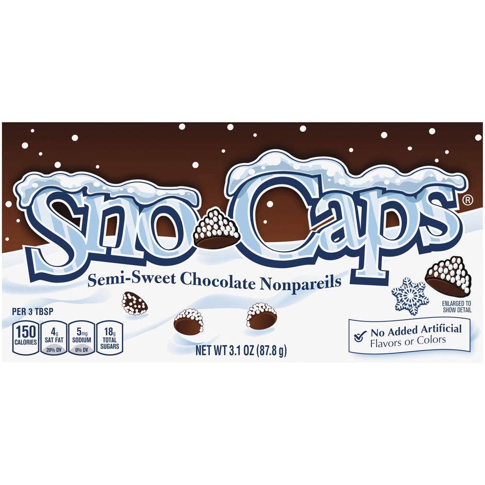 Long Island Candy Factory - Wholesale Chocolate Covered Sweets - Sno-Caps 3.1 ounce 15 count theater box0
